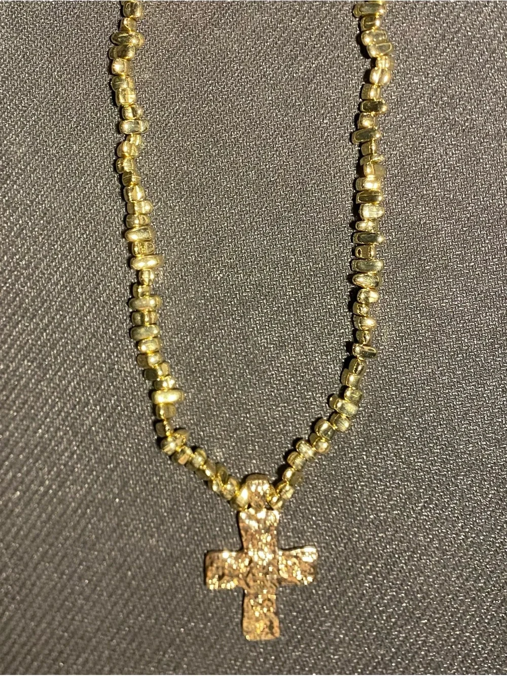 Gold-Tone Seaside Cross Necklace